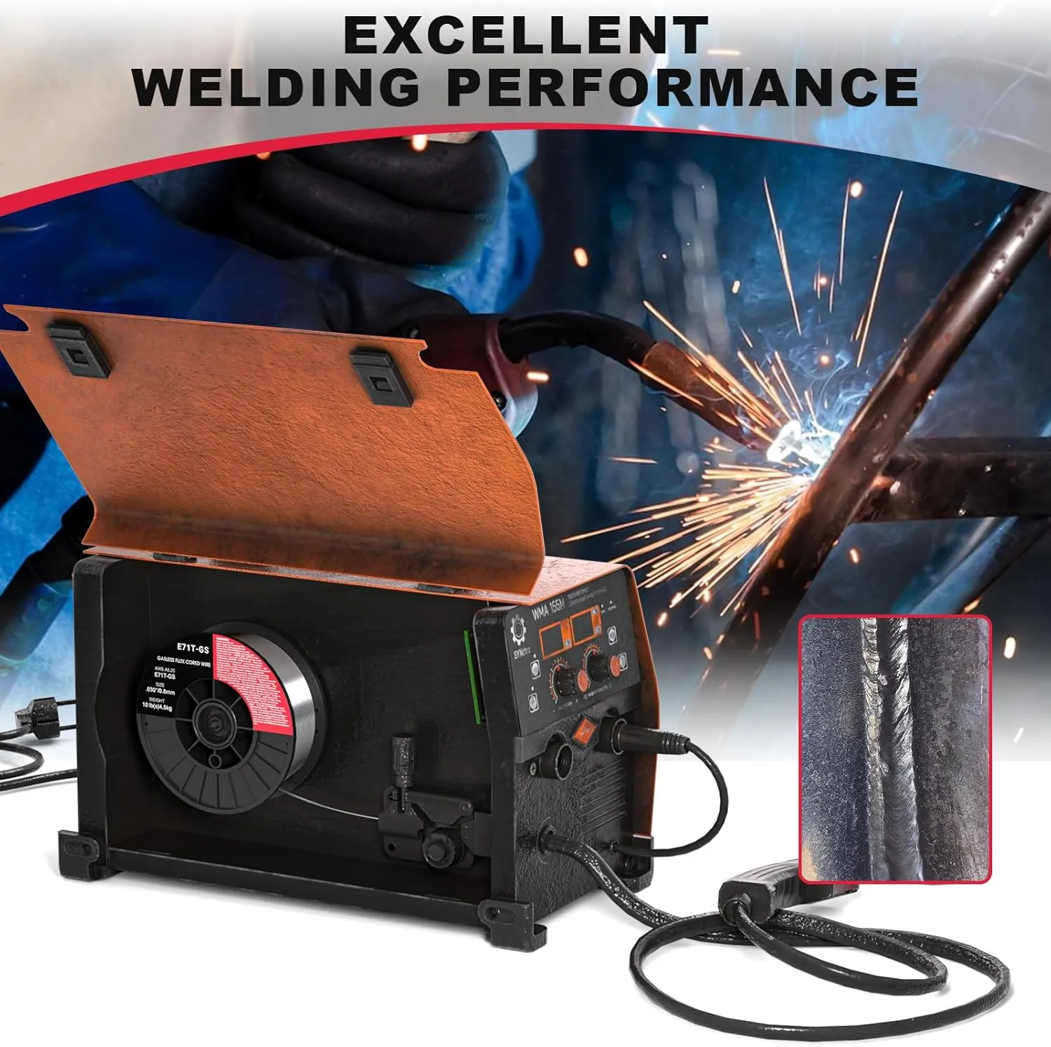 0.030 Flux core Welding Wire, 2 Spools E71T-GS Low Splatter gasless Carbon Steel Mig Welding Wire Compatible (0.030-inch 10LB 2pk)