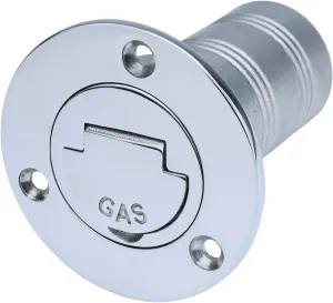 1-1/2" Marine Deck Fill/Filler - Fuel/Water/Waste/Gas/Diesel Boat Tank Filler with Keyless Cap & Screws, Polished Finish 316 Stainless Steel Hardware - for Yacht, Caravan