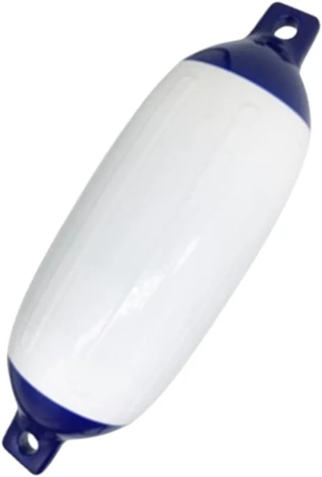 1 Pack Boat Fender for Docking Inflatable Vinyl Boat Fender All Weather Conditions, Universal Fit Boat Accessories White Blue