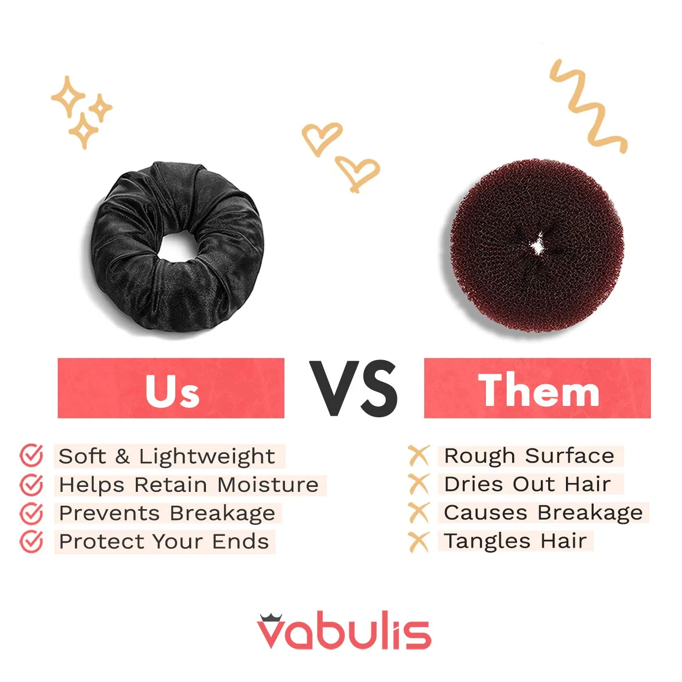 100% Satin Hair Bun for Soft Comfortable Protects Your Ends & Helps Retain Moisture Easy to Style and Great for Military Ballet and Business (1 Medium, Chocolate Brown)