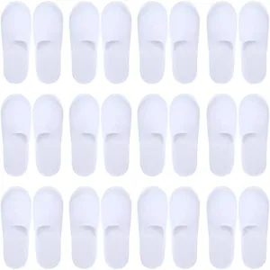 12 Pairs Non-woven Slippers - Portable Washable One-time Non-Slip Thick Home Slippers for Family Spa Guests Hotels Travel