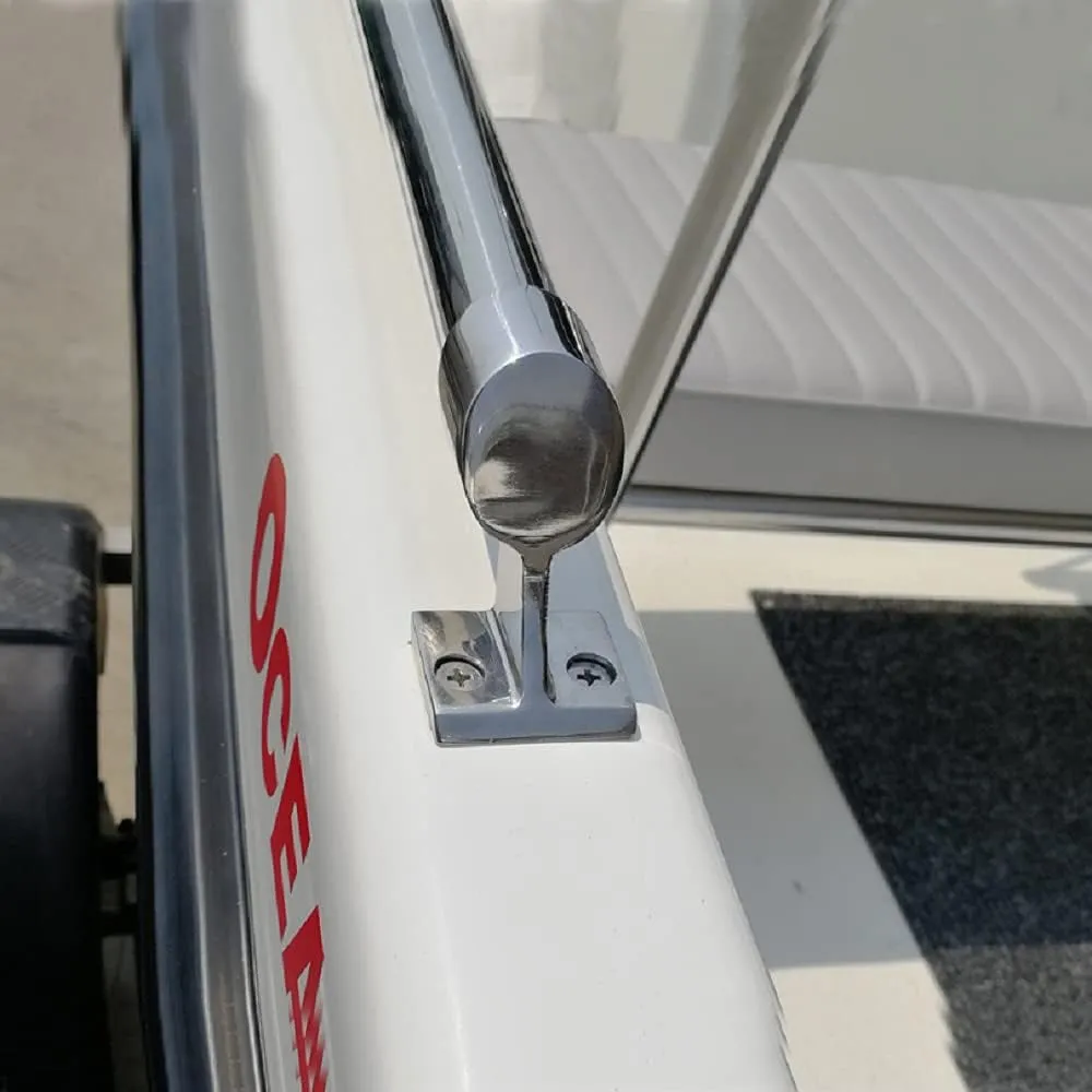 1/2 Pcs 60° Marine Boat 316 Stainless Steel 7/8" Hand Rail Fitting Left Front Support Bracket Stanchion Hardware for 22mm Tube