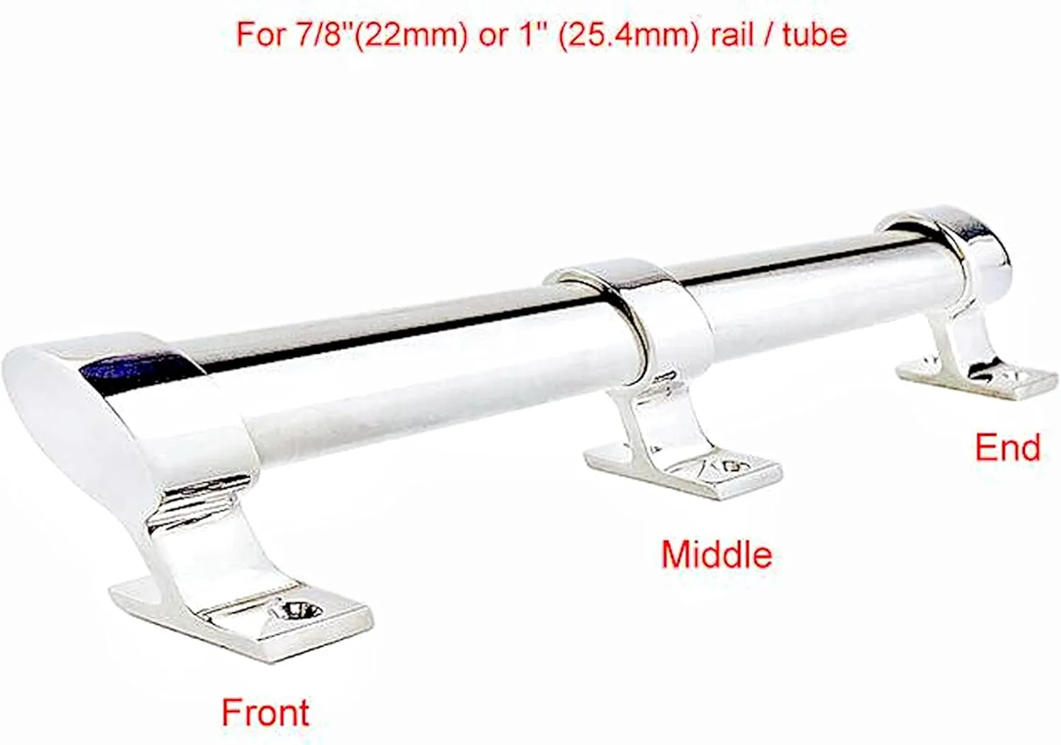 1/2 Pcs 60° Marine Boat 316 Stainless Steel 7/8" Hand Rail Fitting Left Front Support Bracket Stanchion Hardware for 22mm Tube