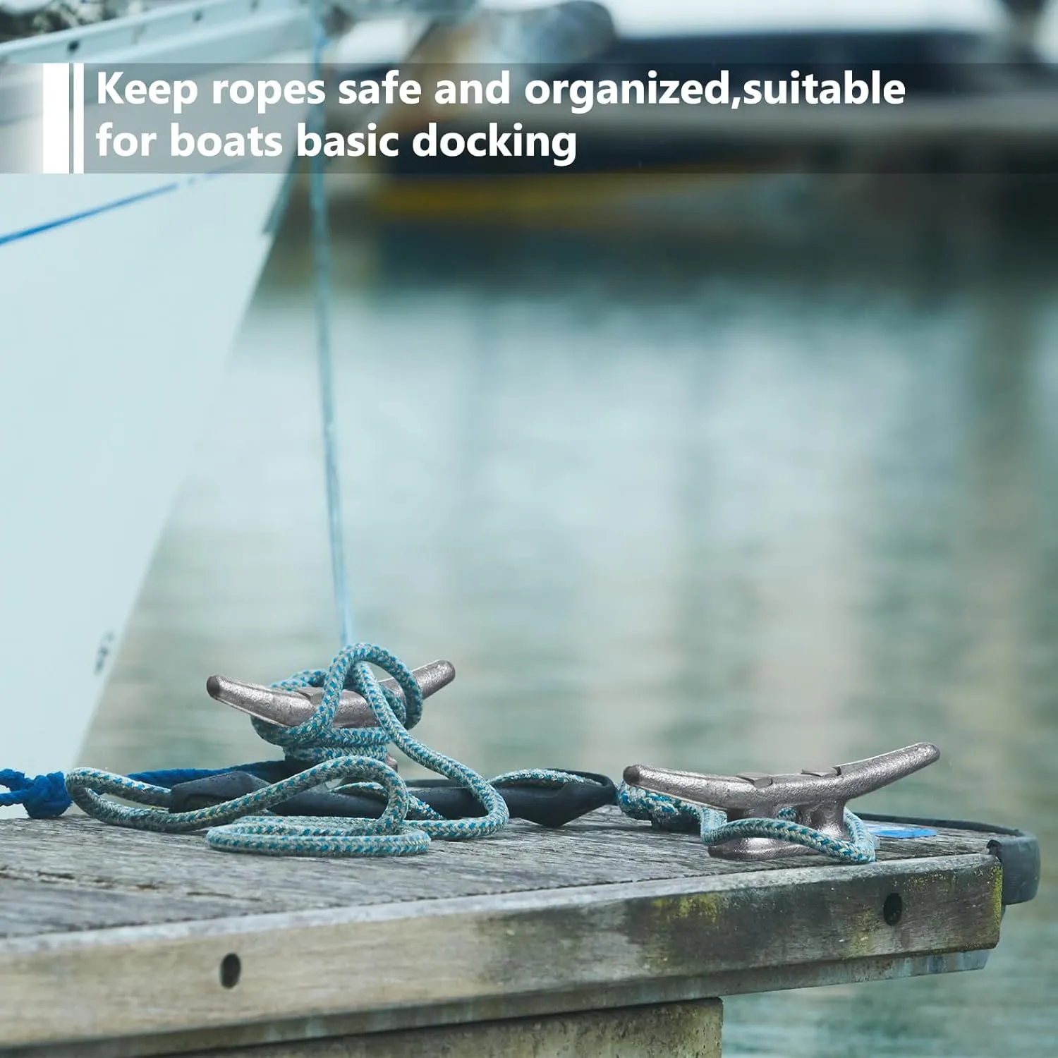12 Pcs Boat Cleat Open Base Dock Cleat Hot Dipped Galvanized Cast Iron Rope Hardware Include Installation Accessories Screws for Boat Docks, Decks, Marine, Kayak