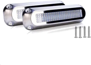 120led Underwater Boat Lights 316 Stainless Steel Trim IP68 Waterproof Surface Mount For Night Fishing Cruise Ships Yachts Marine Boats Sailboat Pontoon Transom