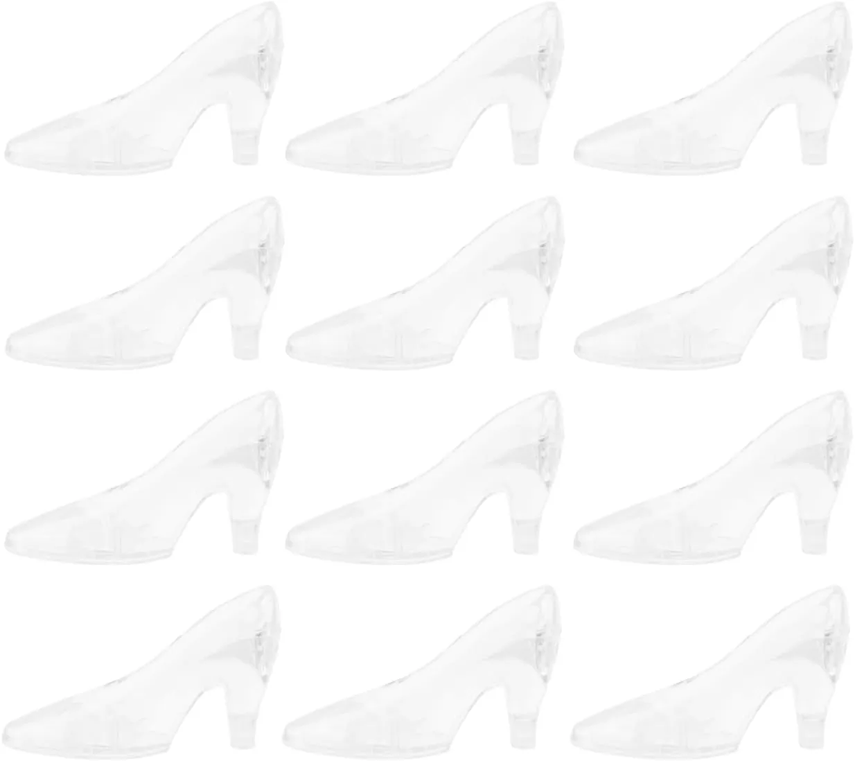 12pcs Mini Crystal Slipper Playset Accessories Wedding Heels Glass Figurines Acrylic Shoes Ornament Clear High Heel Ornaments Desktop Accessory Exquisite Desktop Decor Home Supply