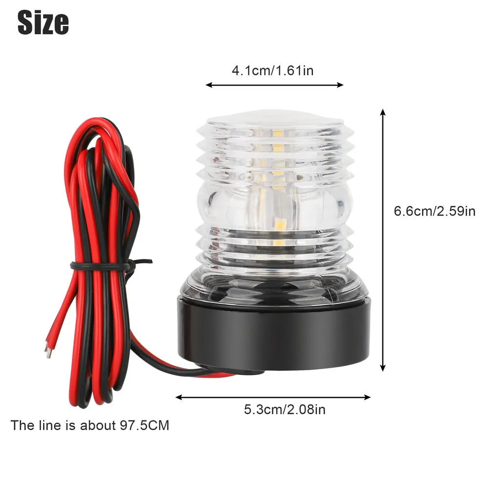 12V Marine Boat Yacht LED Navigation Light Stern Anchor Lamp All Round Whit