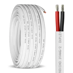 14 Gauge Marine Wire,14 AWG 30ft Duplex Marine Grade Wire,Tinned Copper Oxygen-Free Insulated Red& Black Boat Electrical Cable for Boat/Automotive/RV/Camper/Trailer