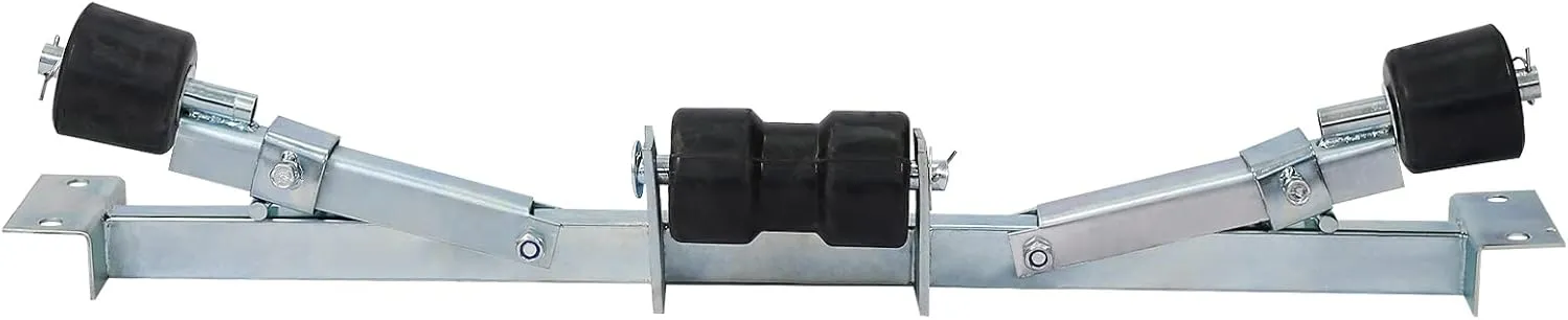 1760lbs Capacity Steel Boat Trailer Bottom Support Bracket with Adjustable Keel Rollers - Silver, Galvanized Steel, Suitable for Small and Big Boats, Super-Heavy-Duty Rubber Rollers