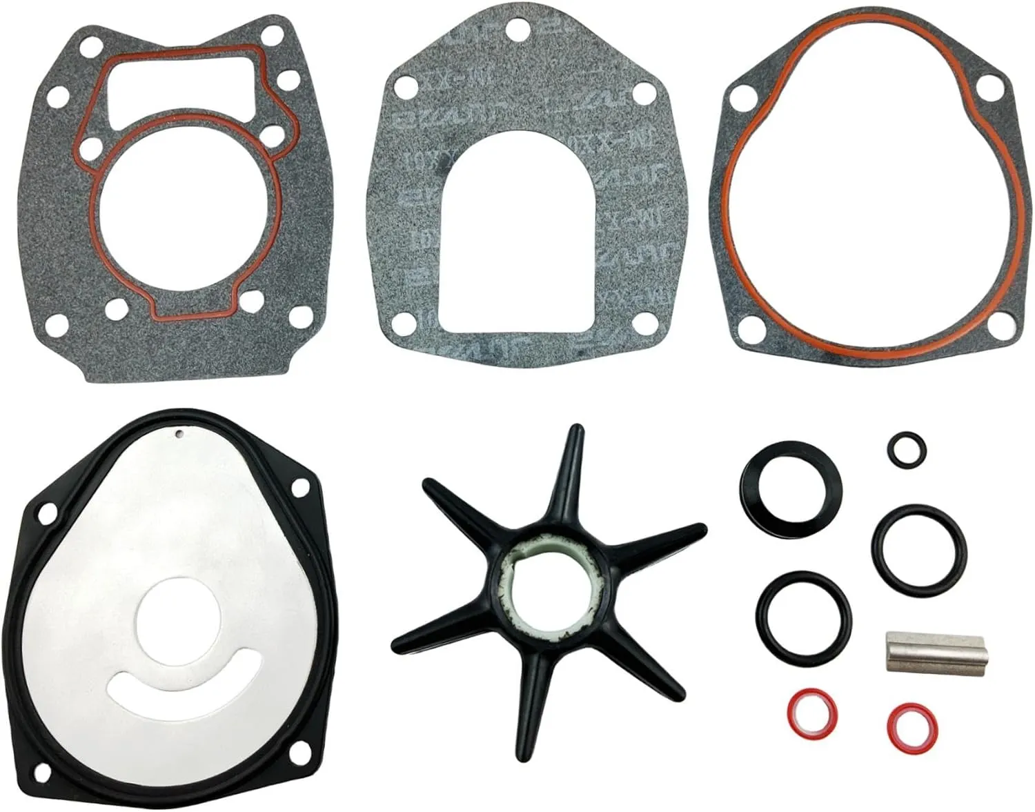 18-3214 Water Pump Impeller Repair Kit for Mercury Mariner Force Outboard 40 45 50 60 75 80 90 100 115 120 HP & Honda 19021-ZW1-003 06192-ZW1-305 BF75 BF90 (1996-1998) 46-43026Q06 8M0100526