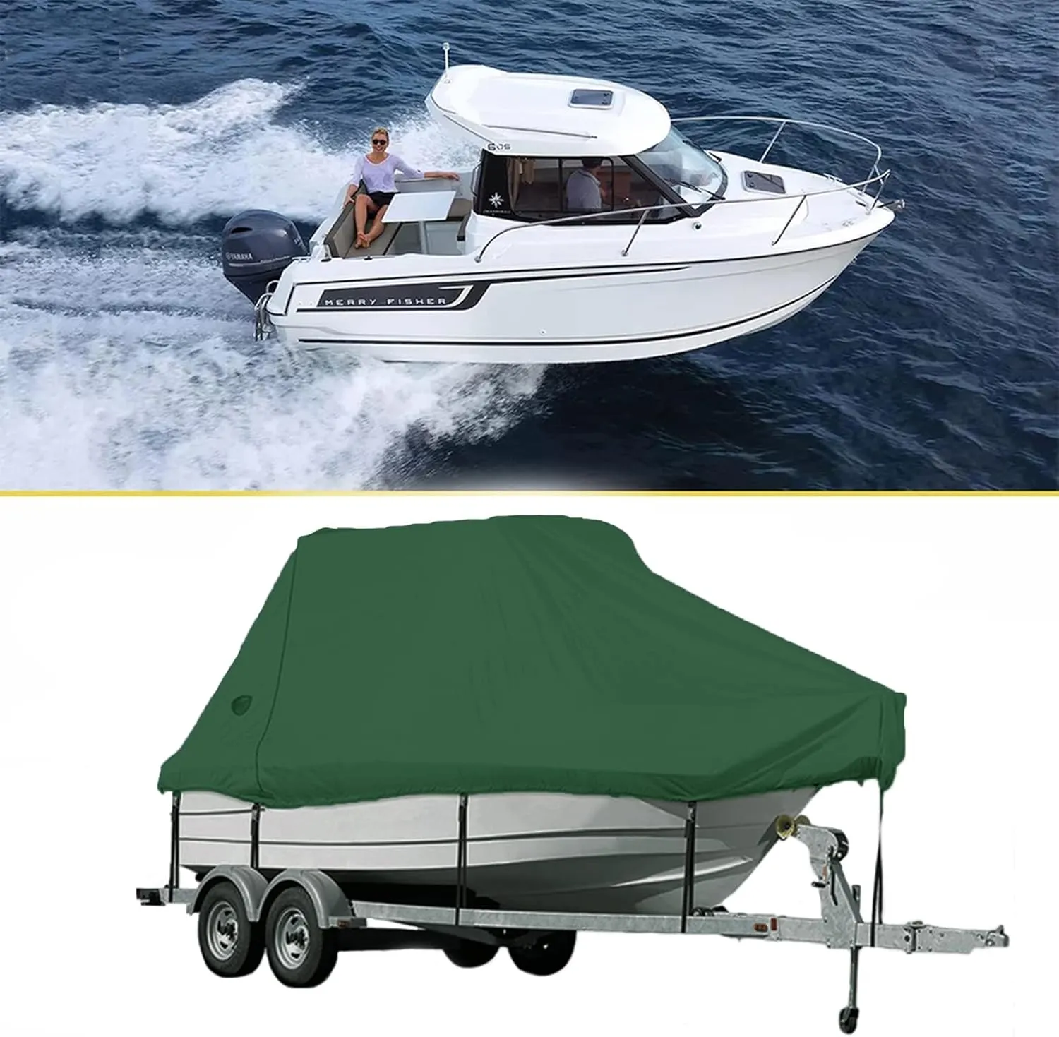 19-21ft Waterproof Boat Cover 420d Marine Grade Oxford Cloth V-Hull Boat Mooring Cover Dust-Proof Anti-Uv Protection Trailerable T-Top Boat Cover