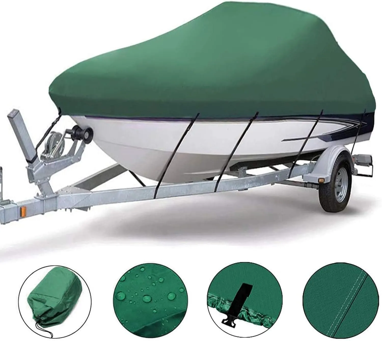 19-21ft Waterproof Boat Cover 420d Marine Grade Oxford Cloth V-Hull Boat Mooring Cover Dust-Proof Anti-Uv Protection Trailerable T-Top Boat Cover