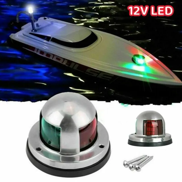 2 IN 1 Marine Boat Yacht Pontoon 12V Stainless Steel LED Bow Navigation Lights
