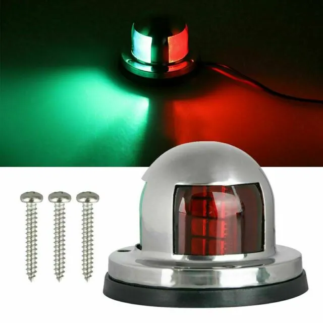 2 IN 1 Marine Boat Yacht Pontoon 12V Stainless Steel LED Bow Navigation Lights