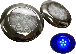 2 of Pactrade Marine Boat Blue LED Ceiling Light SS304 Housing Surface Mount 12V 17LM