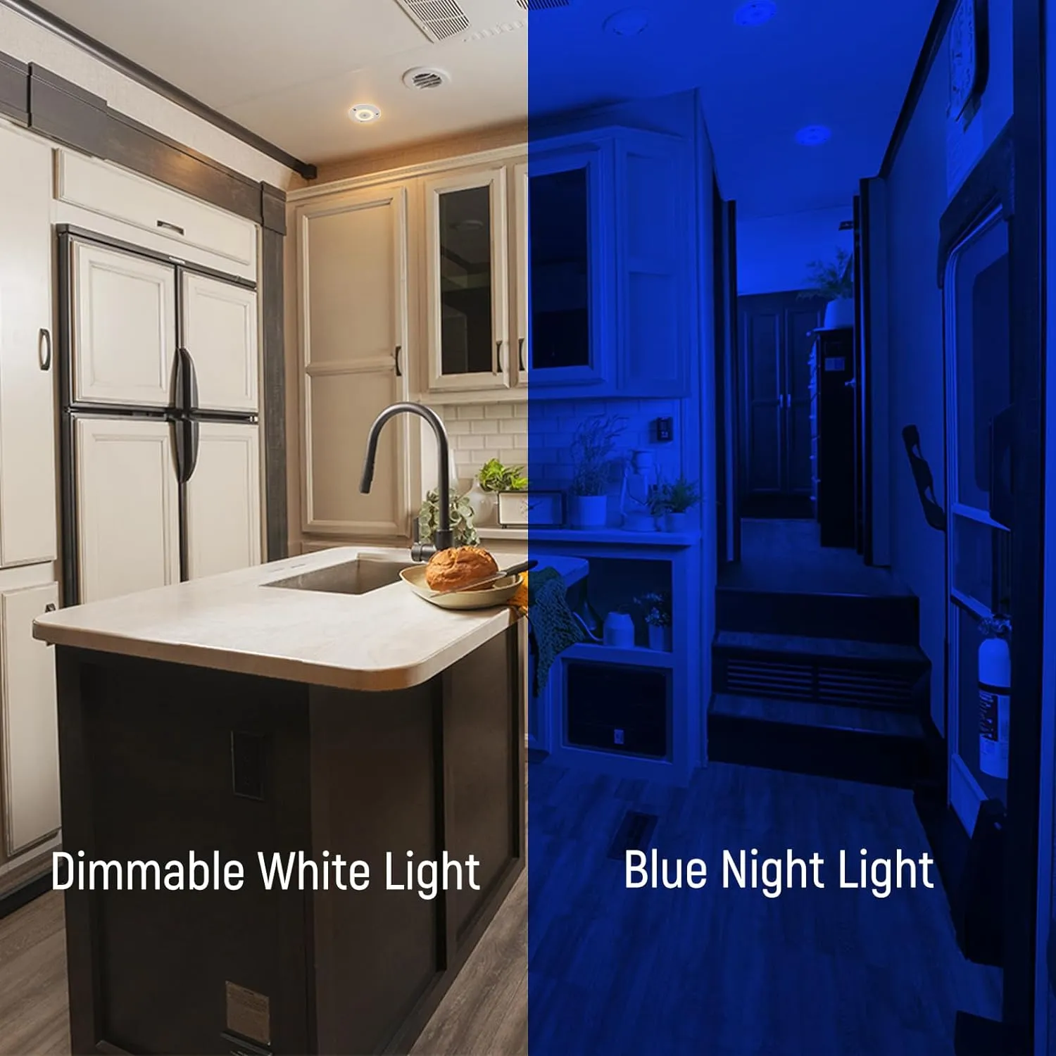 2 Pack 12V LED Ceiling Dome Light 400LM, 4.75" Dimmable Interior Light for RV Boat Camper Van Travel Trailer Truck Sailboat Interior Lighting,Surface Mount & Touch Switch (Warm White)