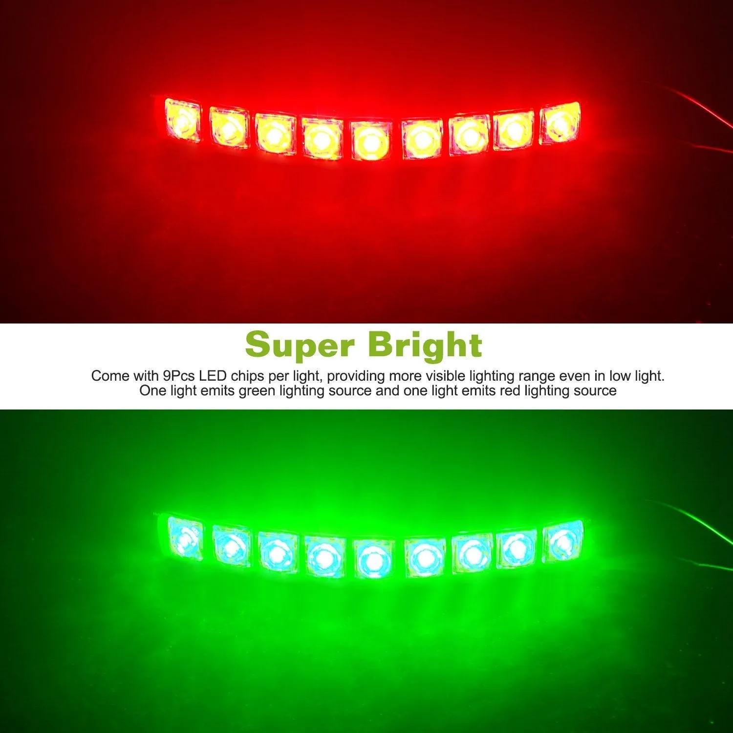 2-Piece: Navigation Marine Boat Strip 9 LED Lights
