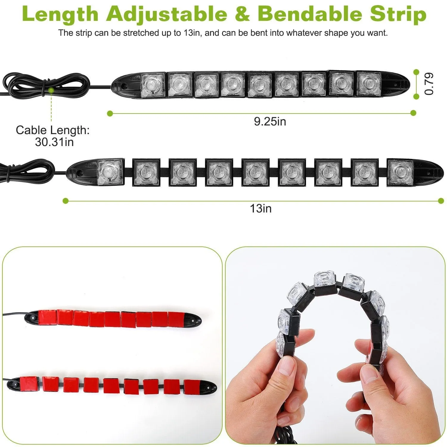 2-Piece: Navigation Marine Boat Strip 9 LED Lights