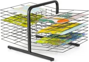 20-Shelf Desktop Art Drying Rack, Double-Sided Metal Wire Rack for Painting Storage – Ideal for Classrooms & Studios