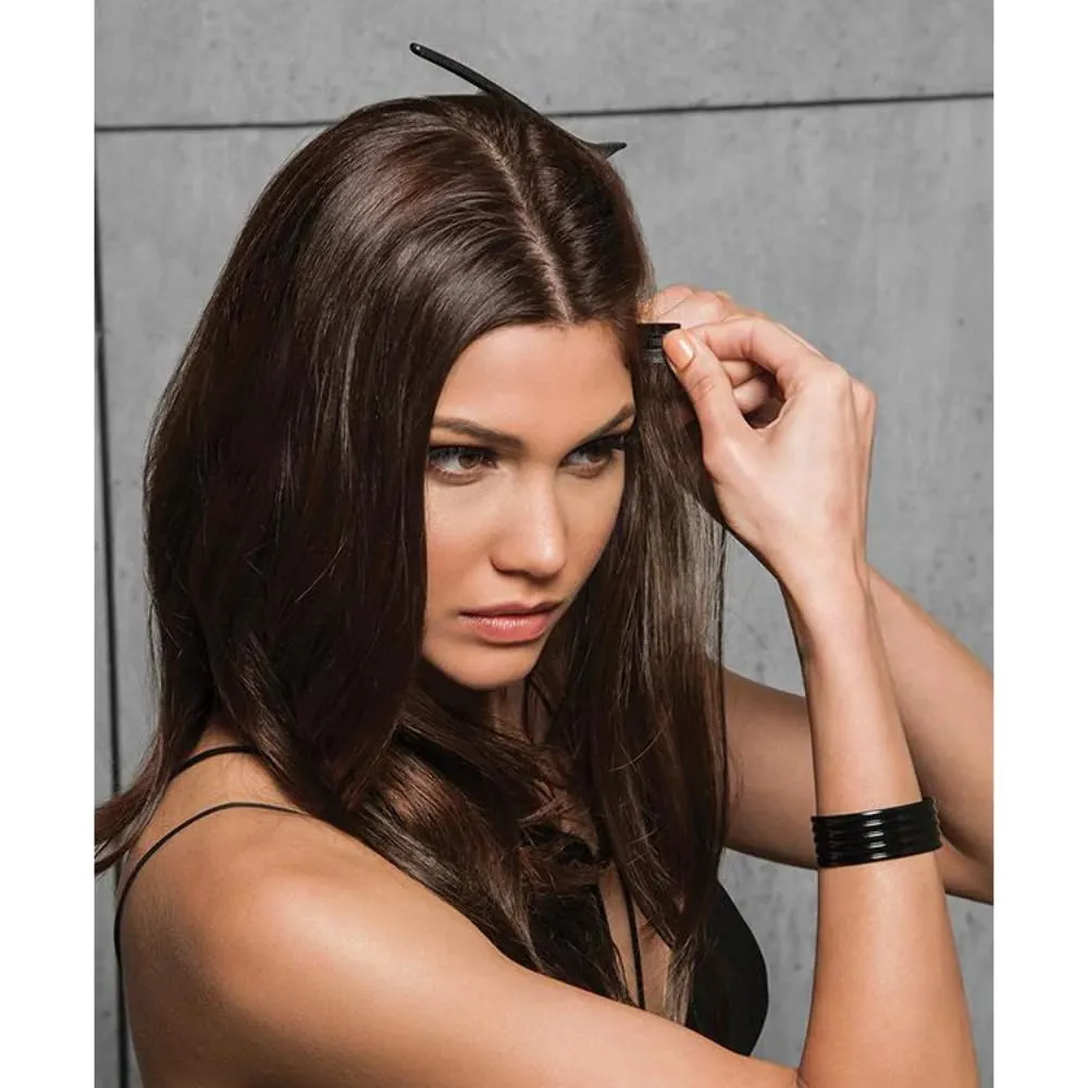 22" Straight Fineline Extensions Color R4 MIDNIGHT BROWN - Hairdo Hairpieces 4 Piece Kit Clip In Tru2Life Heat Friendly Synthetic Fine Hair Flat Iron Curl Blow Dry