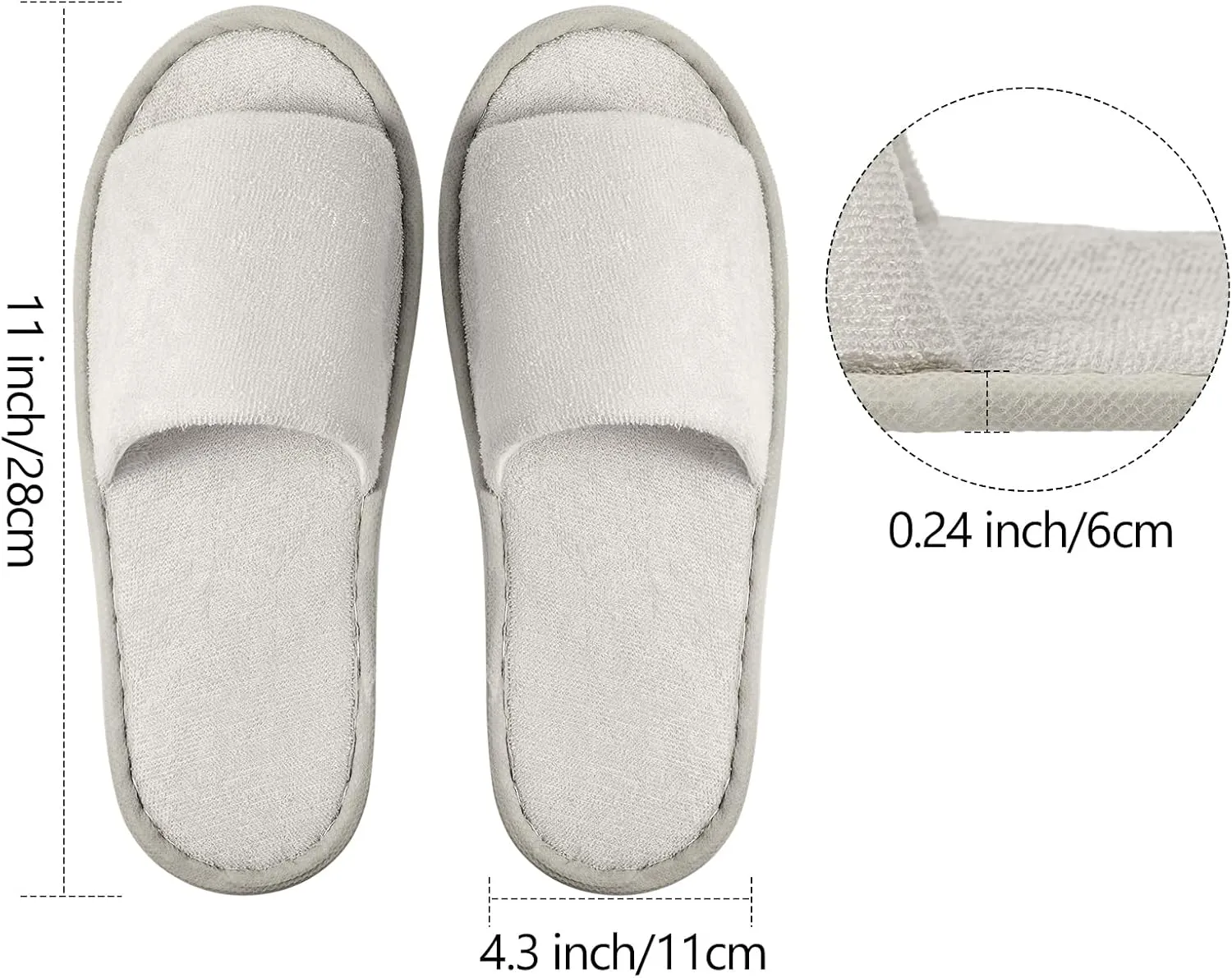 24 Pairs Spa Disposable Slippers Open Toe Non Slip Slippers for Women Men Guests Hotels Home Party Housewarming