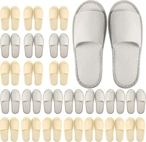 24 Pairs Spa Disposable Slippers Open Toe Non Slip Slippers for Women Men Guests Hotels Home Party Housewarming