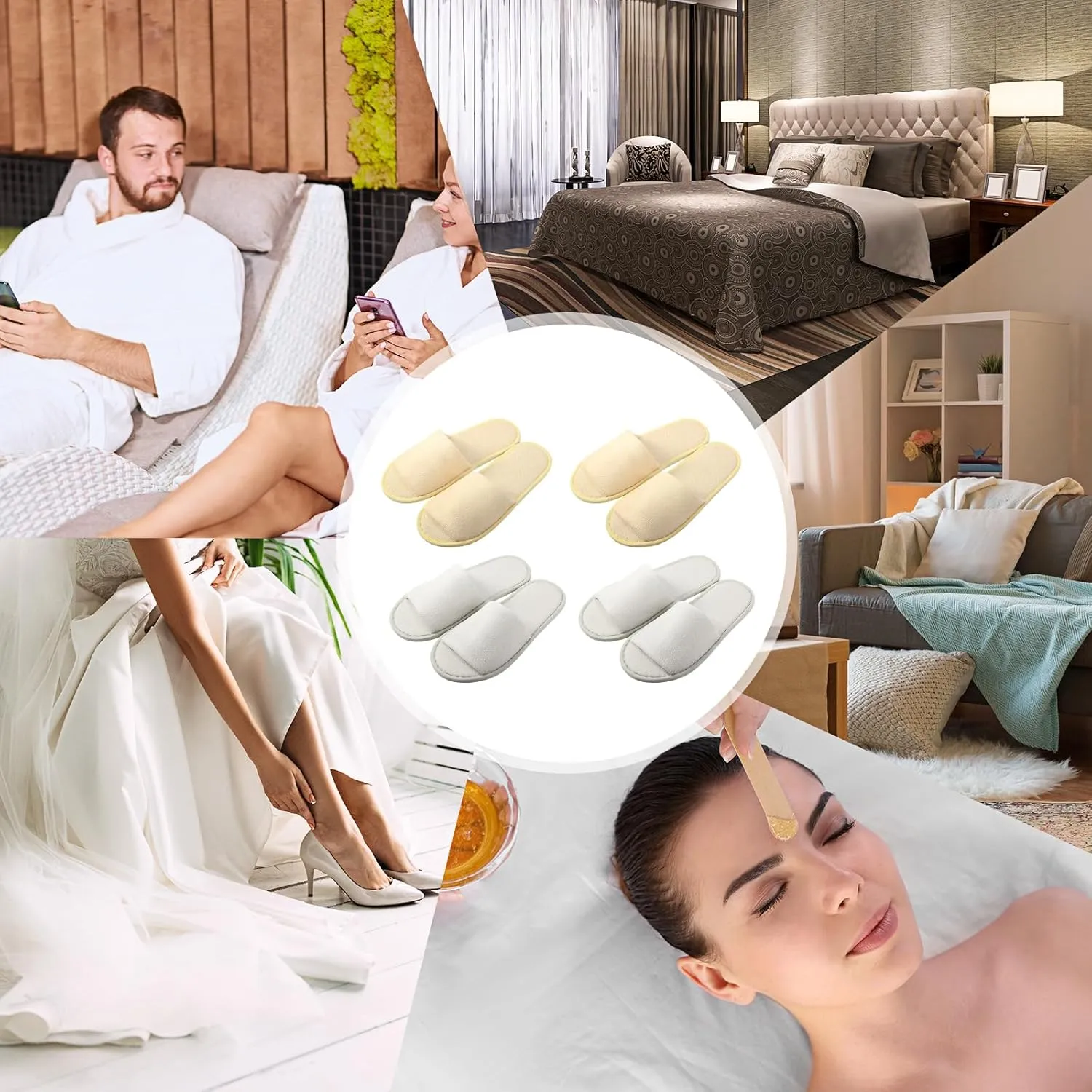 24 Pairs Spa Disposable Slippers Open Toe Non Slip Slippers for Women Men Guests Hotels Home Party Housewarming