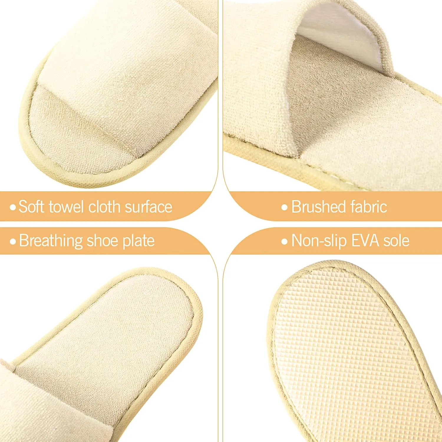 24 Pairs Spa Disposable Slippers Open Toe Non Slip Slippers for Women Men Guests Hotels Home Party Housewarming