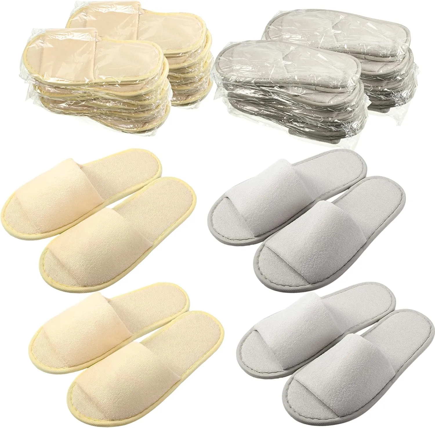 24 Pairs Spa Disposable Slippers Open Toe Non Slip Slippers for Women Men Guests Hotels Home Party Housewarming