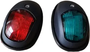 2Pcs 12V 24V LED Running Lights For Boat Signal Lamp Marine Navigation Light Yacht Accessories Red Green Truck Trailer Lamps(Black case)