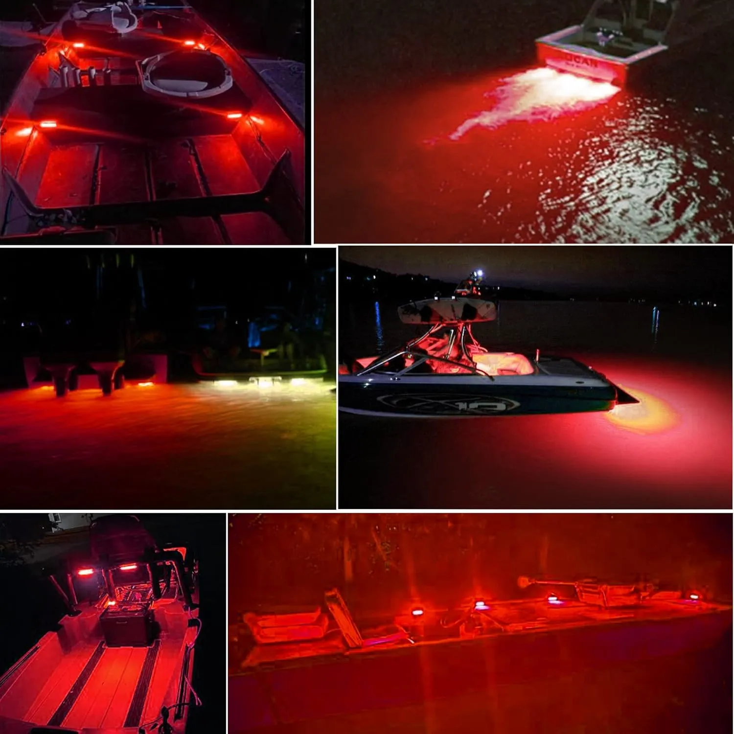 2Pcs 27 LEDs Red Marine Boat Lights,IP68 Waterproof Underwater Boat Trailer Light Pontoon Boat Transom Lights Stern Navigation Light Boat Interior Deck Lights 10-30V DC