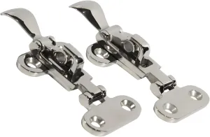 2Pcs Boat Anti-Rattle Latch, 316 Stainless Steel Lockable Latch Clamp Cabinet Anti Rattle Latch Hasp with Screws, Marine Hatch Hardware Fastener for Hatch Covers, Doors, Yachts