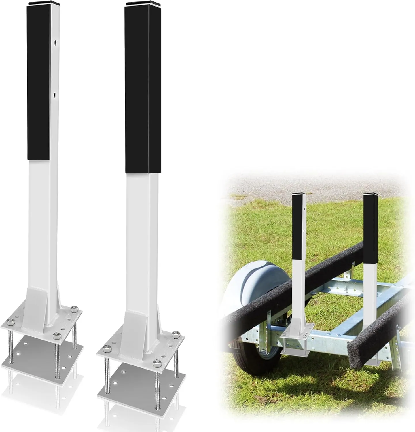 2PCS Boat Trailer Guides Poles Kits, Heavy Duty Boat Guides for Trailers, Boat Trailer Guide Poles, Pontoon Trailer Guide on for Safe Loading and Unloading of Ships