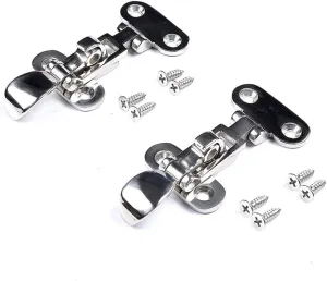 2Pcs Marine Boat Deck Lock Hasp 316 Stainless Steel Lockable Hold Down Clamp Anti-Rattle Latch Fastener Boat Yacht Accessories (Color : Silver)