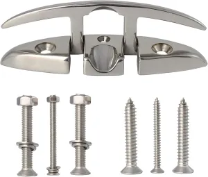 316 Stainless Steel Boat Folding Cleats Boat Dock Cleats 5/6/8.5 inch, Flip up Dock Cleat for Deck and Boat, Dock Cleats Folding Cleat Rope Cleat Boat Cleats with Fasteners (1,2,4,6 Pack)