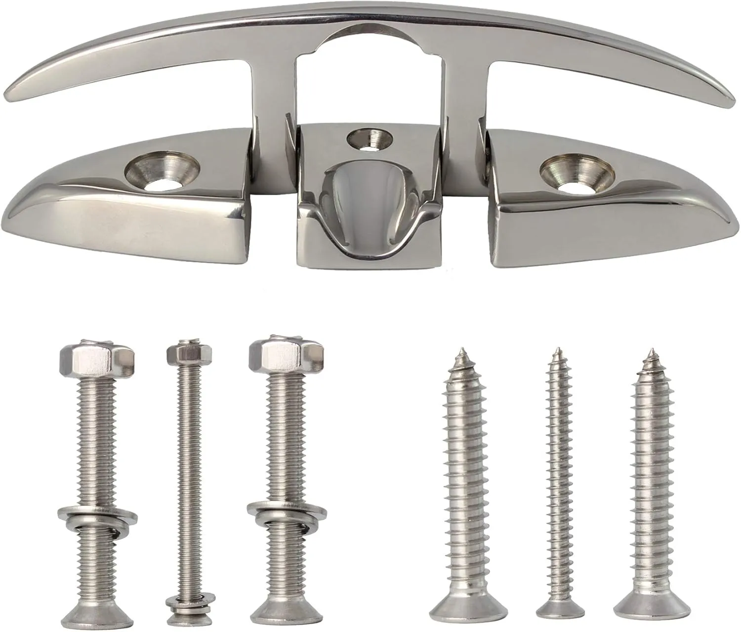 316 Stainless Steel Boat Folding Cleats Boat Dock Cleats 5/6/8.5 inch, Flip up Dock Cleat for Deck and Boat, Dock Cleats Folding Cleat Rope Cleat Boat Cleats with Fasteners (1,2,4,6 Pack)