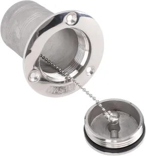 316 Stainless Steel Boat Fuel Deck Filler, Rustproof Polished Deck Fill for Yachts, Speedboats, RVs with Key Cap, Easy Installation for Water Environments