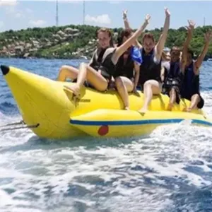 3/8 Passenger Seats Inflatable Water Banana Boat, Outdoor Rowing Water Leisure Entertainment Sea Motorboat Surfing Amusement Equipment Toys