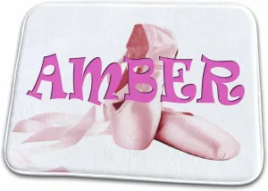3dRose RinaPiro - Kids - Amber. Pink Ballet Shoes. Ballerina. - Dish Drying Mats (ddm-261398-1)
