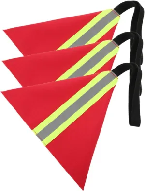 3pcs Kayak Safety Flag with Reflective Strips Durable Towing Flag for Enhanced Visibility for Kayak and Water Sports Safety for Trailer Use