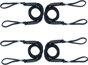 4 Pack Bungee Boat Dock Lines Mooring Rope Boat Accessories Docking Lines for Boats Kayak, Jet Ski, Pontoon, Canoe, Power Boat WaveRunner