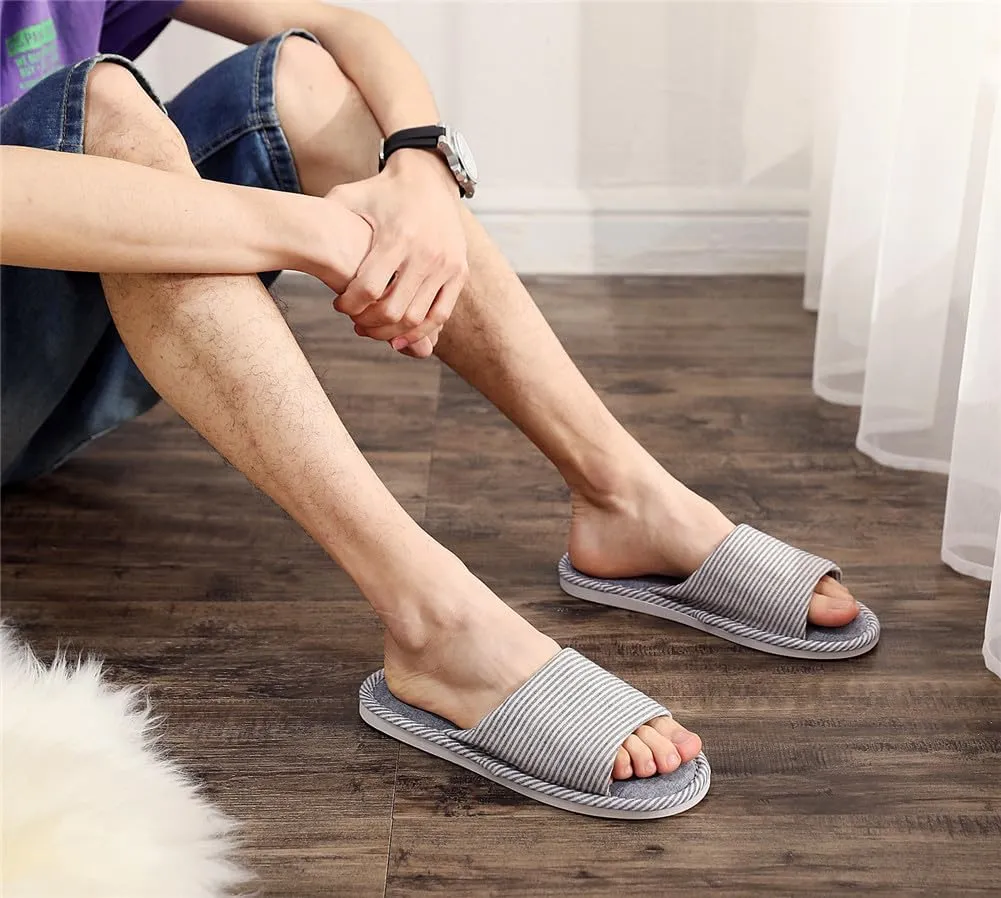 4 Pairs Spa Slippers - Non Slip Disposable Slippers for Guests, Men & Women - Washable & Travel Friendly