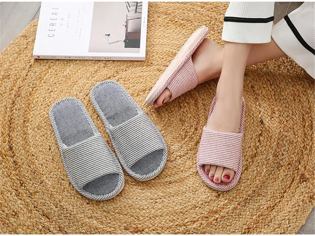 4 Pairs Spa Slippers - Non Slip Disposable Slippers for Guests, Men & Women - Washable & Travel Friendly