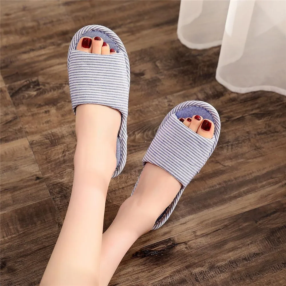 4 Pairs Spa Slippers - Non Slip Disposable Slippers for Guests, Men & Women - Washable & Travel Friendly