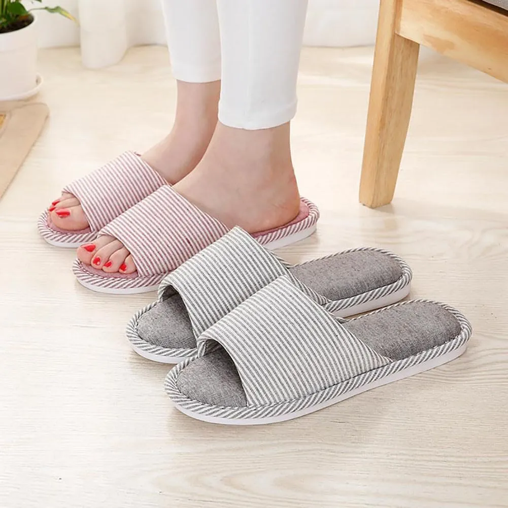 4 Pairs Spa Slippers - Non Slip Disposable Slippers for Guests, Men & Women - Washable & Travel Friendly