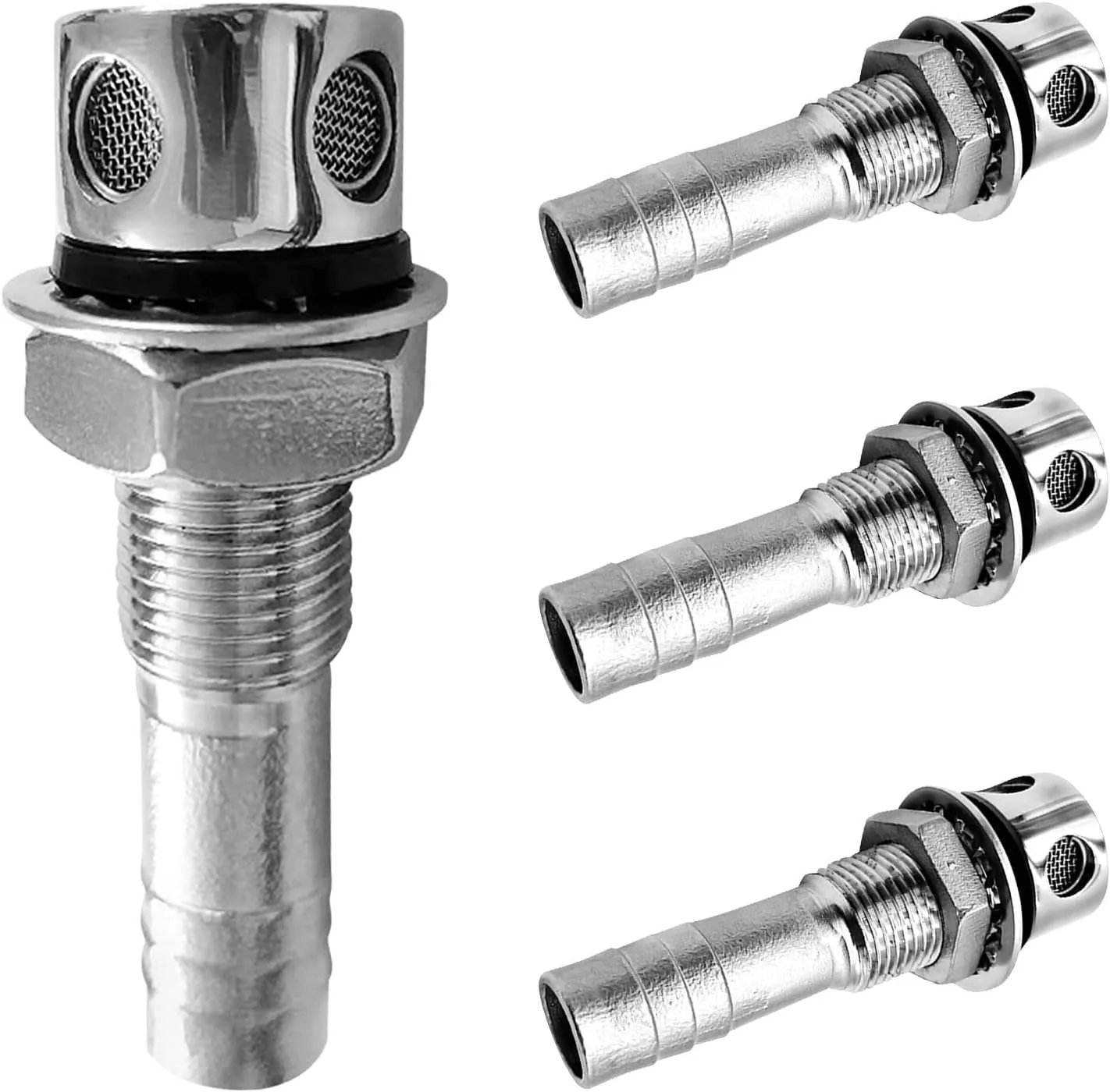 4 Pcs Boat Fuel Vent, 316 Stainless Steel Marine Boat Fuel Gas Tank Vent for 5/8" (16mm) Hose, with Gasket Flush Mount, Replacement for Marine Boat Yacht