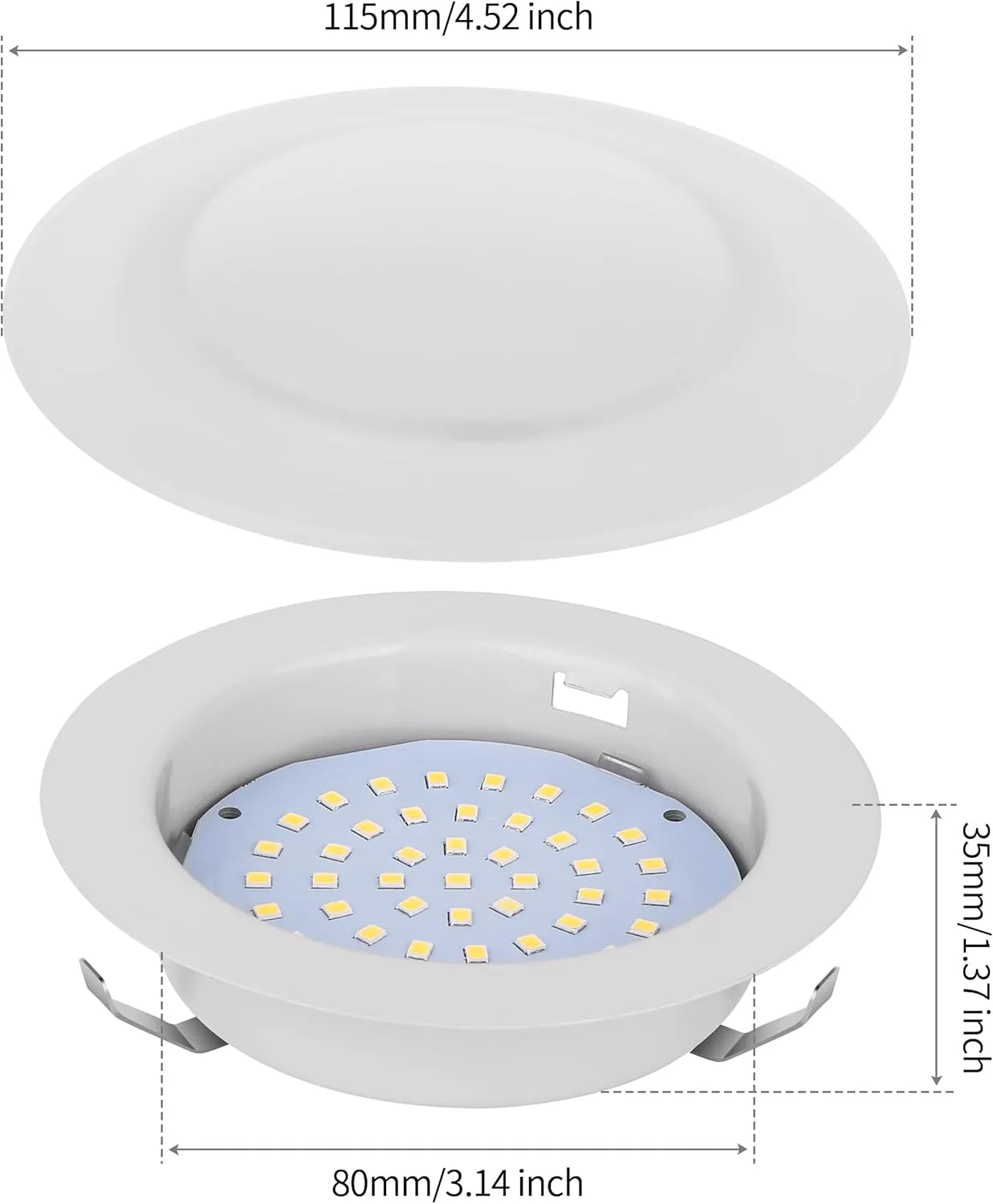 4.5 Inch RV Recessed LED Ceiling Light - 12V Cool White Puck Light for RV, Boat, Yacht & Camper Van Interior