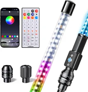 4FT LED Boat Navigation Light with Bluetooth APP & Remote, DIY Colors & 400  Patterns NavLight Show Boat Whip Lights, Nav Lights Pole Anchor Running Stern Light for Boats