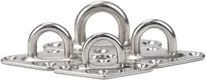 4pc 304 Stainless Steel Ceiling Wall Mount Hook Heavy Duty Anchor Eye Plate for Boat Yoga Swings Hammocks Full Welding