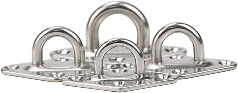 4pc 304 Stainless Steel Ceiling Wall Mount Hook Heavy Duty Anchor Eye Plate for Boat Yoga Swings Hammocks Full Welding